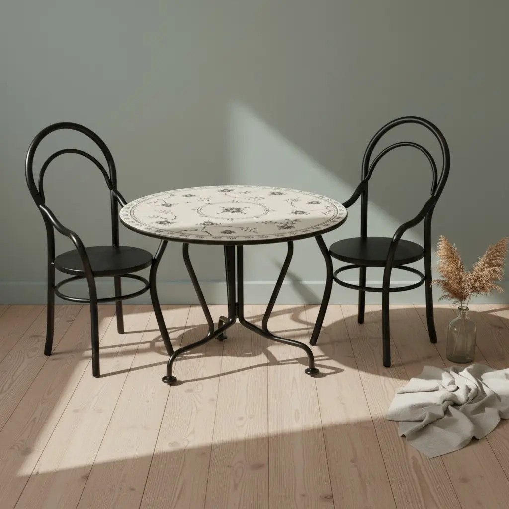 Maileg Danish Dining table set w. 2 chairs Miniature