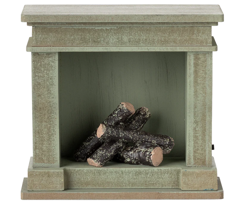 Maileg Danish Fireplace, Miniature - Dusty green