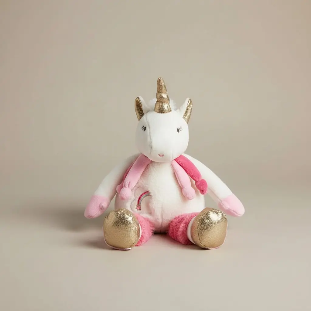 Doudou Et Compagnie Unicorn Pink/Cream 
