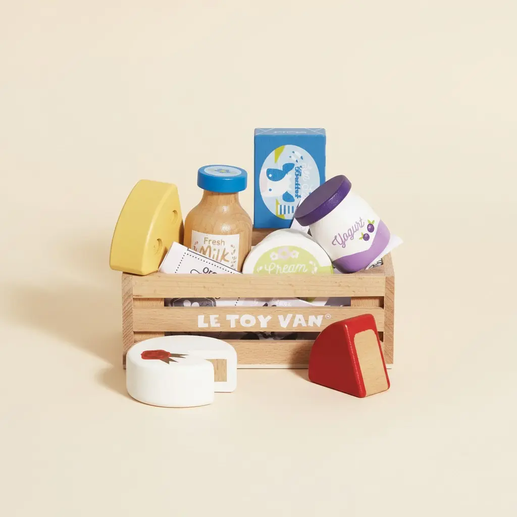 Le Toy Van Cheese & Dairy Market Crate 