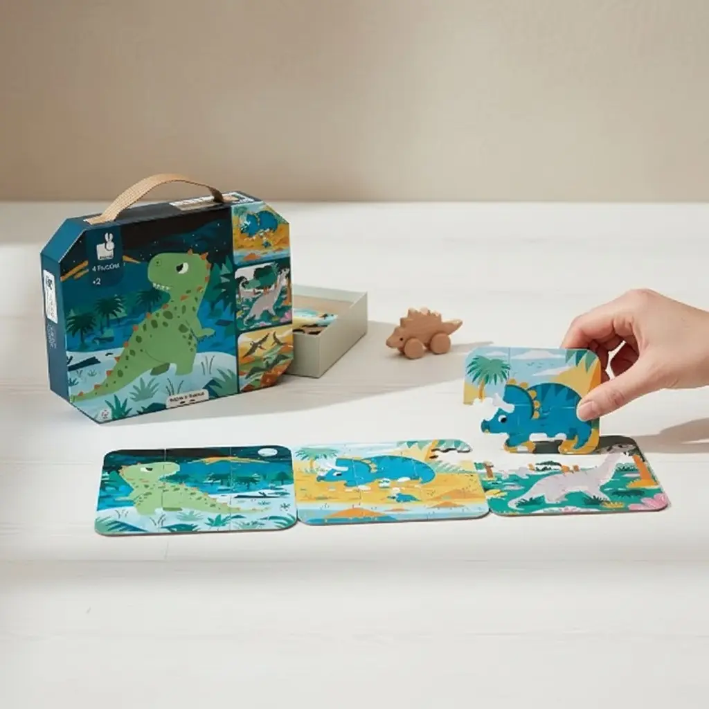 JANOD 4 PUZZLE DINOSAURS (6-9-12-16-PCS)