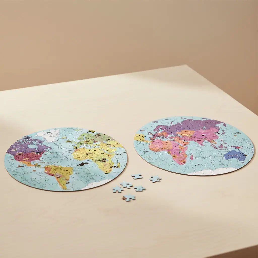 JANOD WORLD BOTH SIDE ROUND PUZZLE
