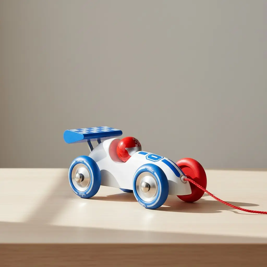 VILAC White Pull Along racing car 