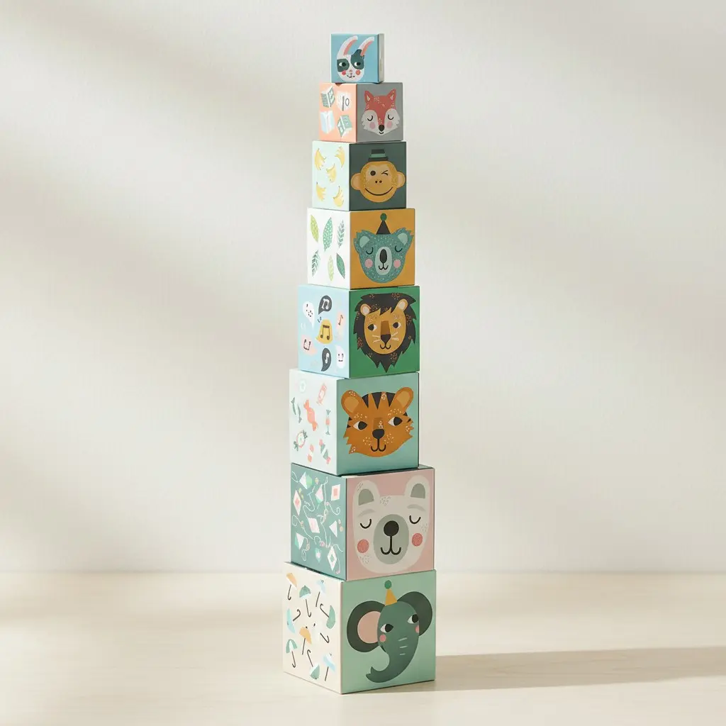 VILAC ANIMALS  NESTING  CUBES- SARAH  BETS PUZZLE