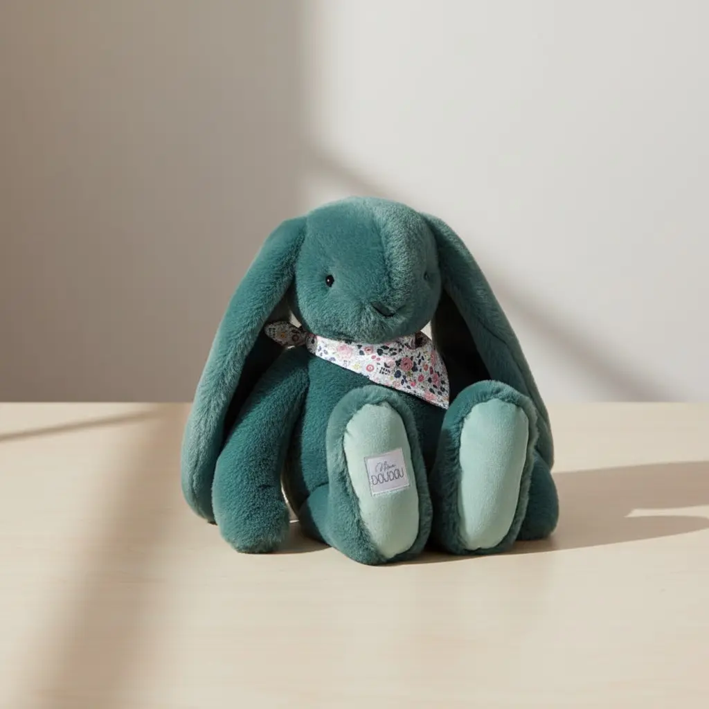 DOUDOU LAPIN FLEURETTE - Eucalyptus 50 cm