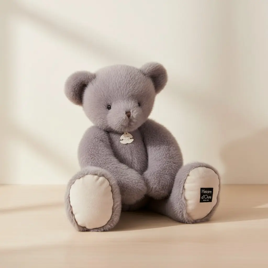 Ours CLEMENTIN Gris Lavande - 60 cm