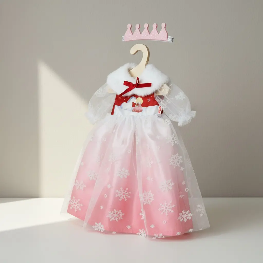 "Heless Doll dress "Winter Princess Lumi" with crown and plush  cape, size 28-35cm"