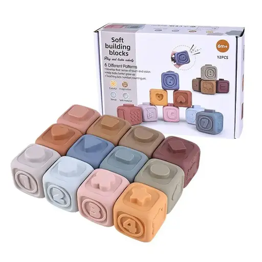 Mayblon Baby Soft Stacking Building Blocks 12 Pcs 