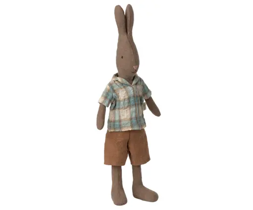 Maileg Danish Rabbit, Size 2 - Brown - Striped blouse and pants