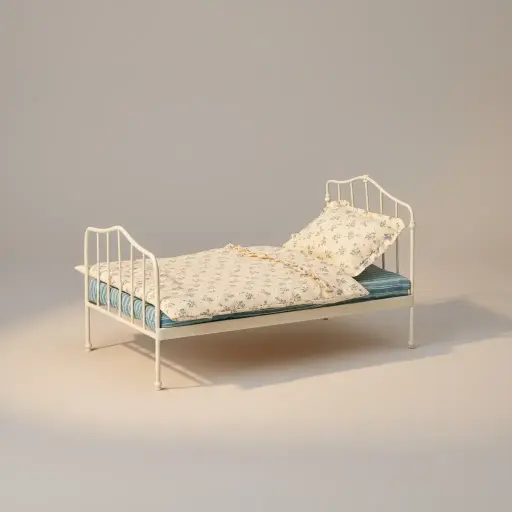  Maileg Danish Vintage bed, Miniature - Blue 