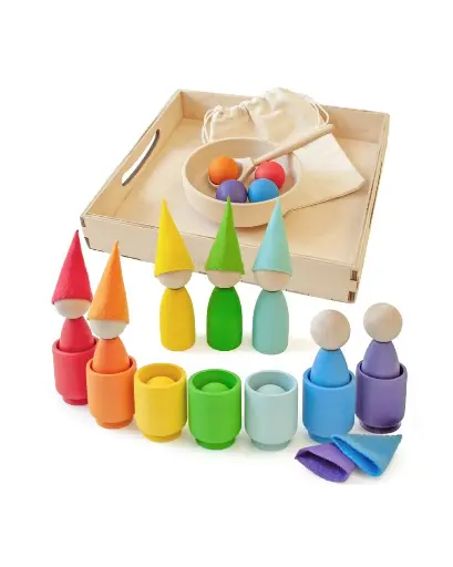 Qiaike Wooden Dolls And Cup 