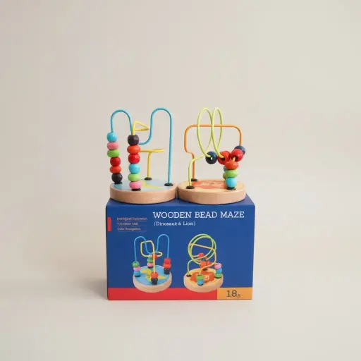 Wooden Bead Maze (Dinosaur And Lion) 