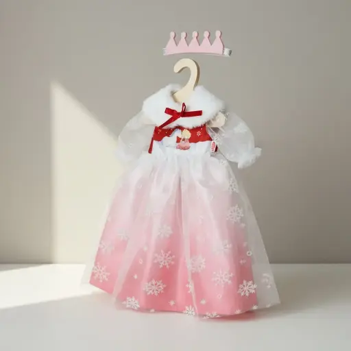 "Heless Doll dress "Winter Princess Lumi" with crown and plush  cape, size 28-35cm"