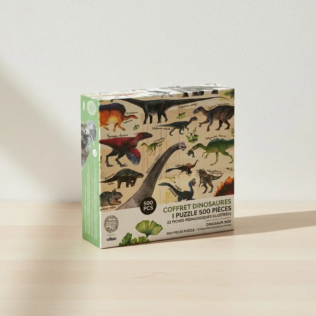Vilac Dinosaur Large 500-Piece Puzzle – Muséum national d'Histoire naturelle